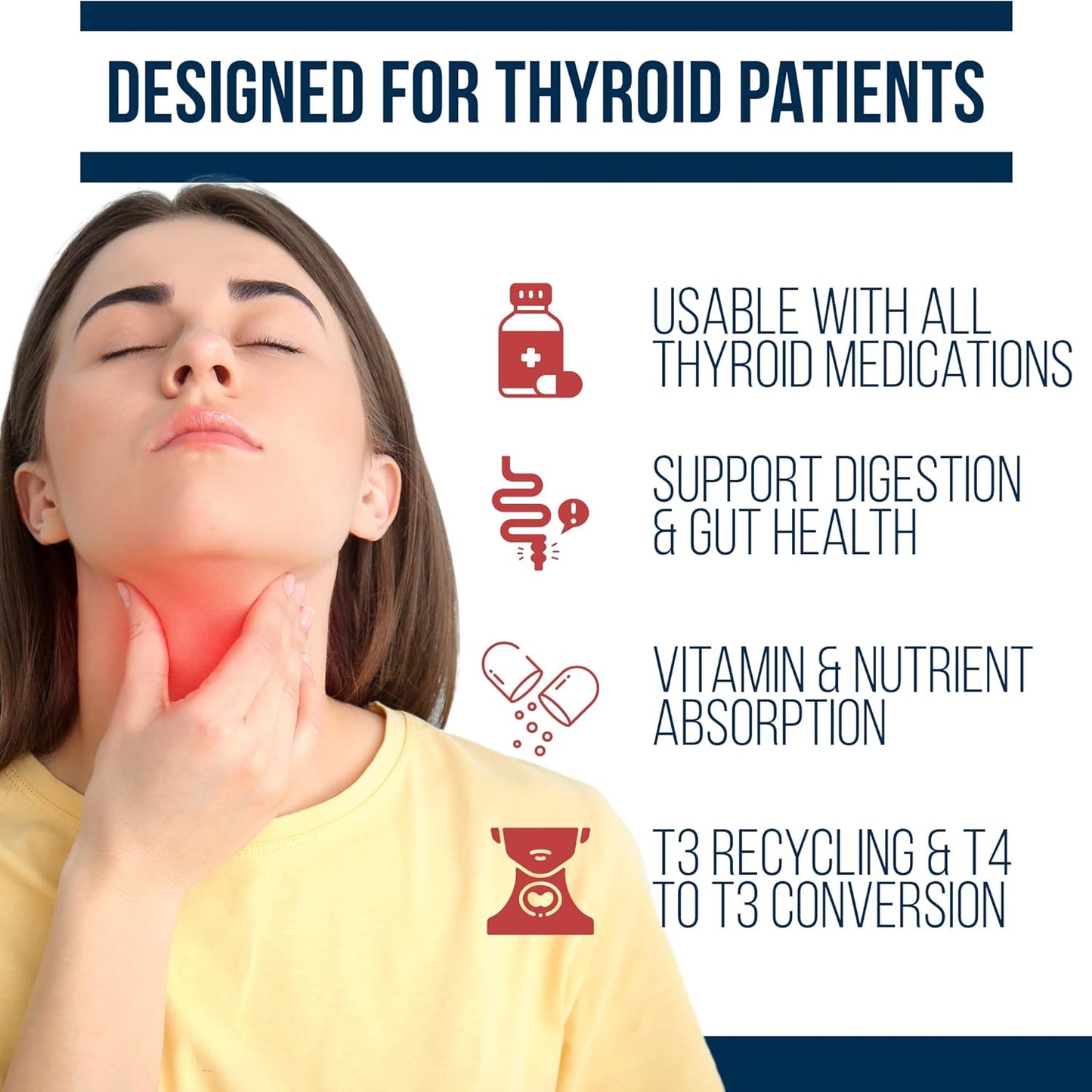 Thyro Biotic Probiotic for Women | Support Thyroid, Digestive Health & Hormones | 60 Billion CFU | 30 Servings