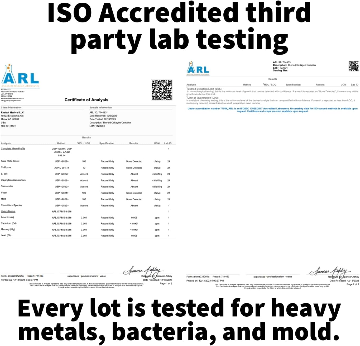 Thyroid Collagen Complex with Patented Peptides Protein Powder for Hair, Skin, Nails, Joints, & Digestion - Grass-fed, Unflavored, 13.6oz