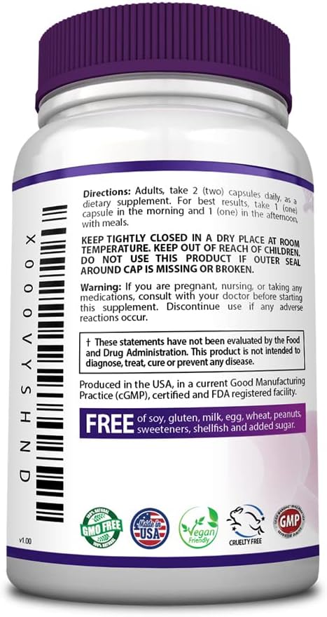 Thyroid Supplement with Iodine, Kelp, and Ashwagandha - Vegan - 60 Capsules