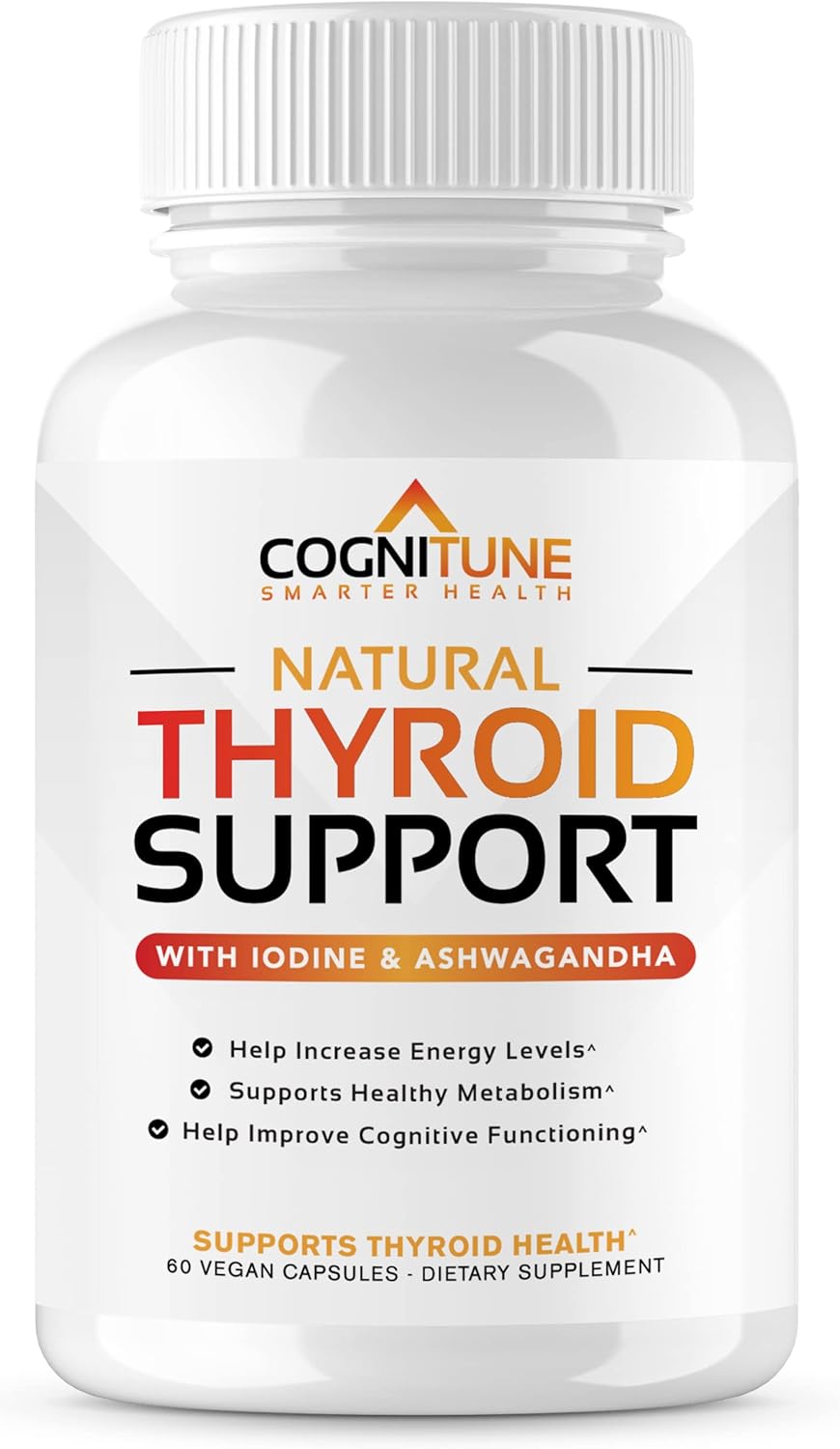 Thyroid Support Complex Supplement for Energy, Focus & Metabolism - Iodine, B12, Selenium, Zinc, Ashwagandha & More - Men and Women's Thyroid Support Formula
