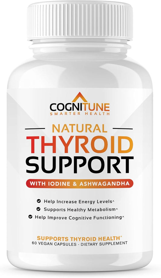 Thyroid Support Complex Supplement for Energy, Focus & Metabolism - Iodine, B12, Selenium, Zinc, Ashwagandha & More - Men and Women's Thyroid Support Formula