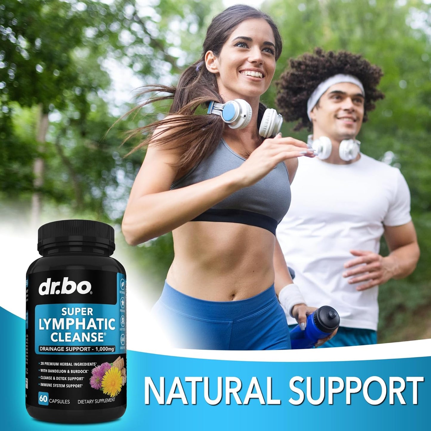 Thyroid Support & Lymphatic Drainage Supplements - Herbal Cleanse with Vitamin Complex & Echinacea for Detoxifying Lymph Nodes