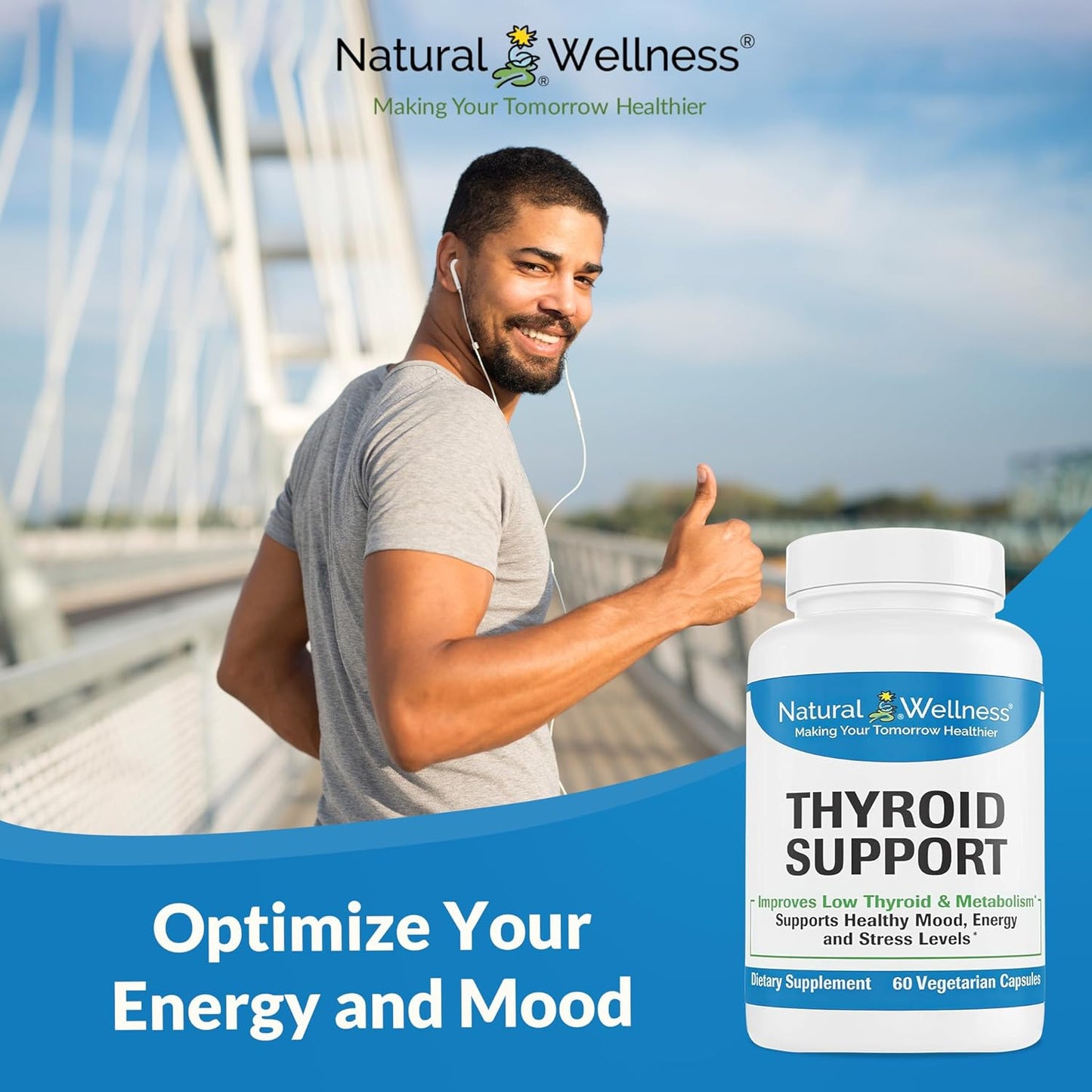 Thyroid Support Supplement - Boosts Thyroid Health, Energy, Metabolism - 60 Veg Caps, 1-Month Supply