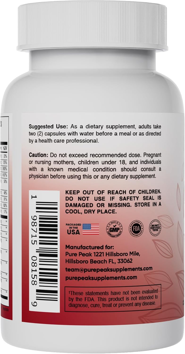 Thyroid Support Supplement for Energy, Focus, Mood - Iodine, Ashwagandha, Vitamin B12, Ginseng - 60 Capsules for Men & Women