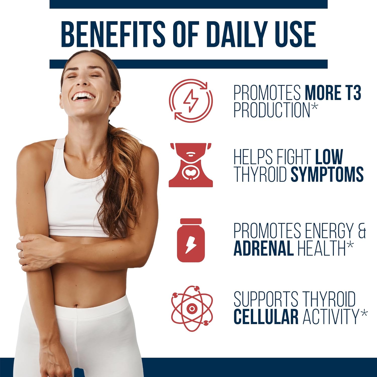 Thyroid Support Supplement for Women with Hypothyroidism & Hashimoto’s - T3 Conversion Enhancer - Iodine, Ashwagandha, Guggul Extract, Selenium & Zinc - 60 Servings