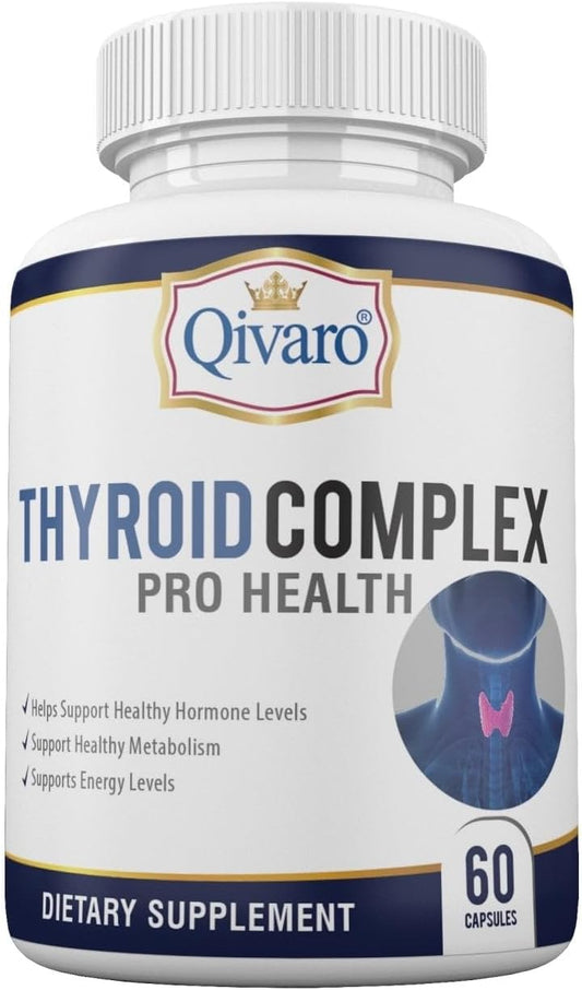 Thyroid Support Supplement with L-Tyrosine, Vitamin B & Iodine - Boost Energy, Focus, Metabolism - 60 Capsules for Men and Women