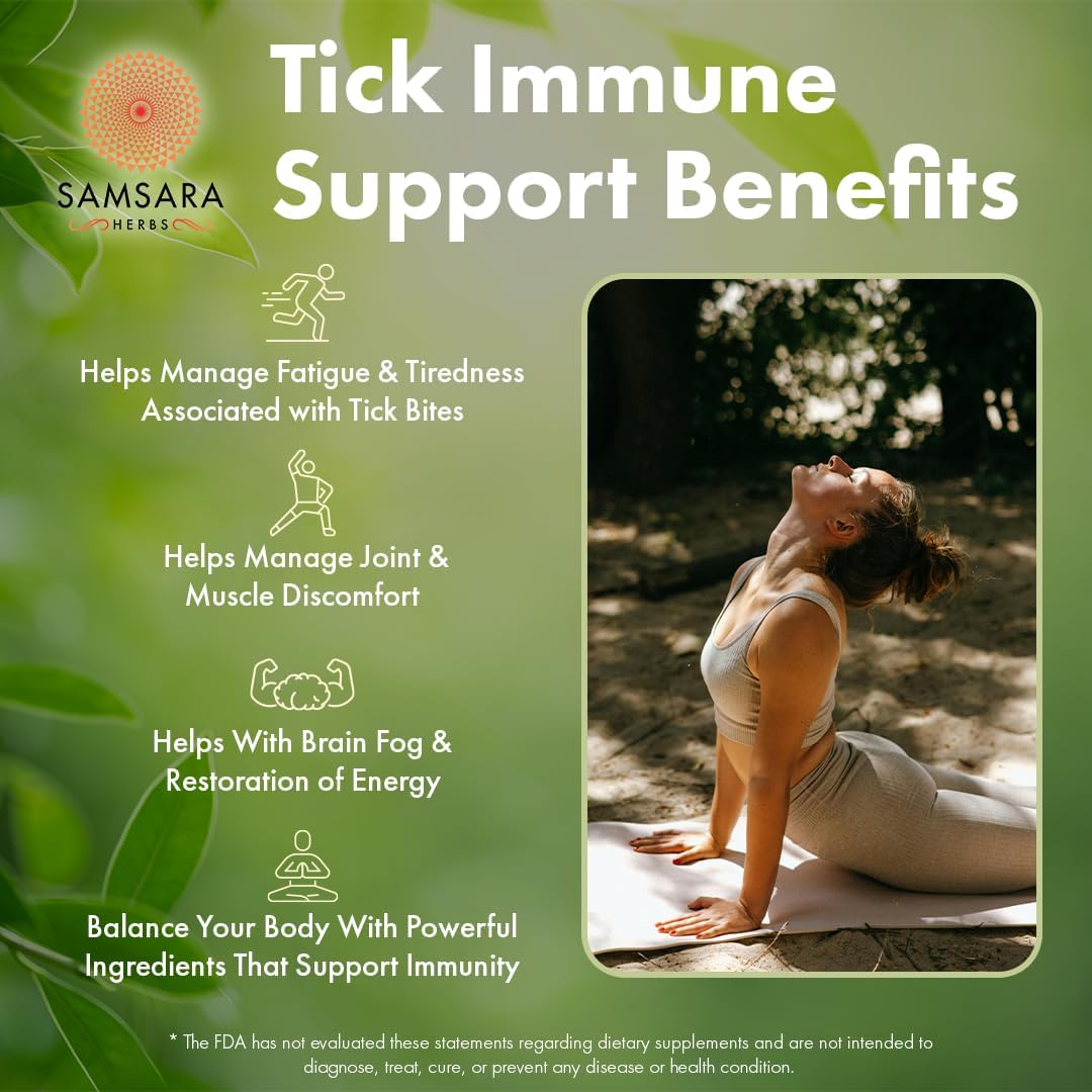 Tick Immune Support Capsules - Japanese Knotweed, Cats Claw, Andrographis, Cryptolepis, Sarsaparilla, Resveratrol - 240 Count
