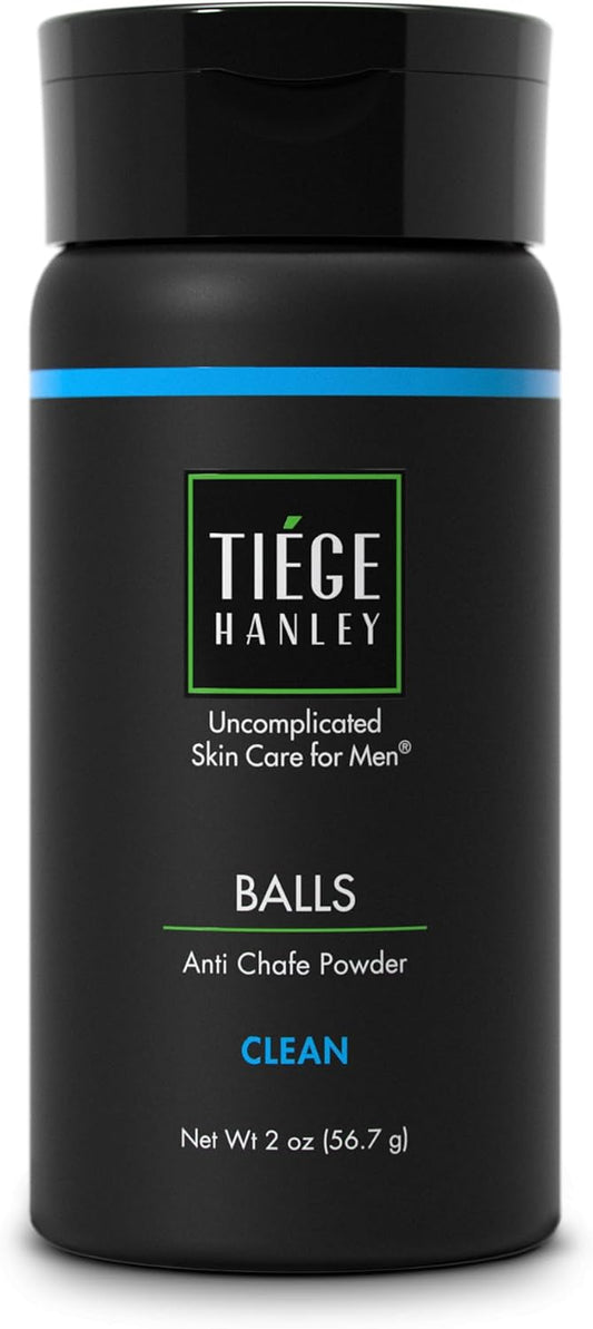 Tiege Hanley Men's Anti-Chafe Powder Stick - Long Lasting Moisture Absorption - Eucalyptus & Spearmint with Menthol - Foot, Thigh, and Ball Powder for Irritation