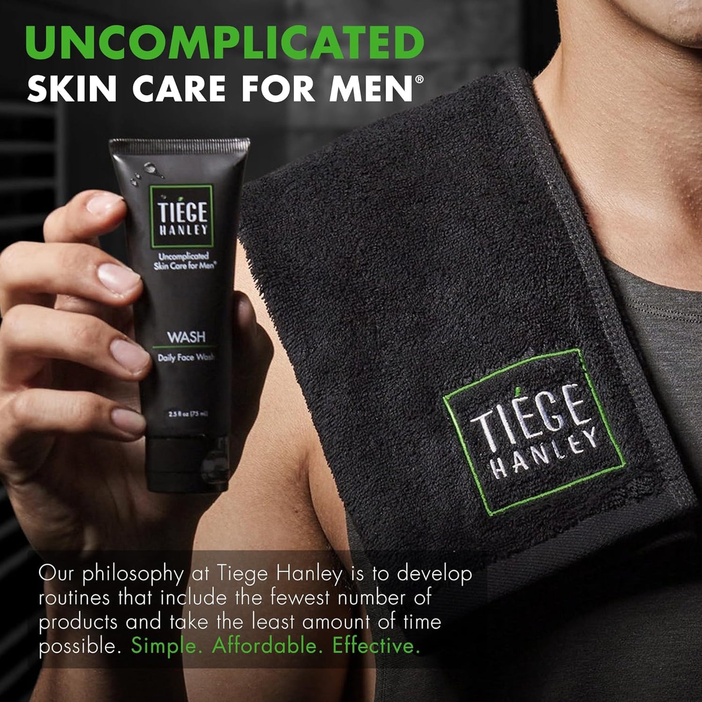Tiege Hanley Men's Anti-Chafe Powder Stick - Long Lasting Moisture Absorption - Eucalyptus & Spearmint with Menthol - Foot, Thigh, and Ball Powder for Irritation