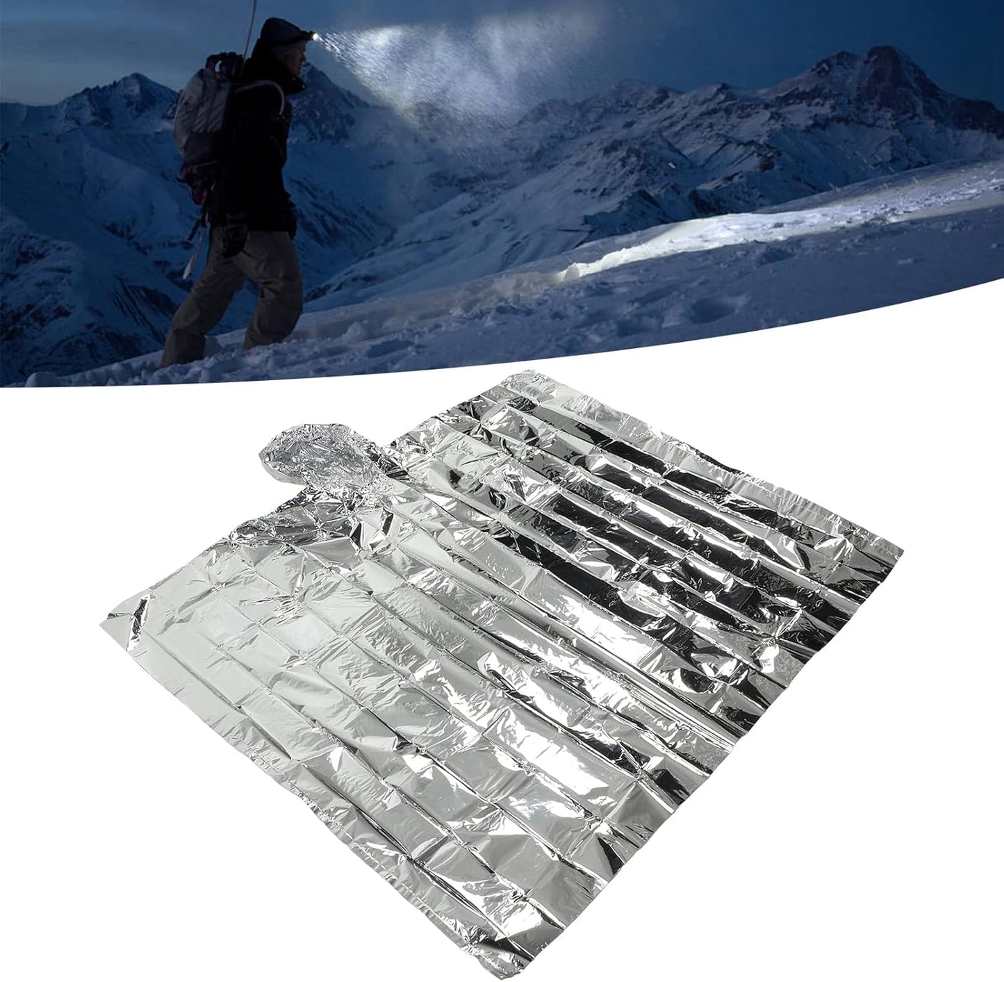 Tiiyee Emergency Blanket: Mylar Thermal Blanket with Rain Poncho - Survival Gear for Outdoor First Aid in Uneven Heat Settings