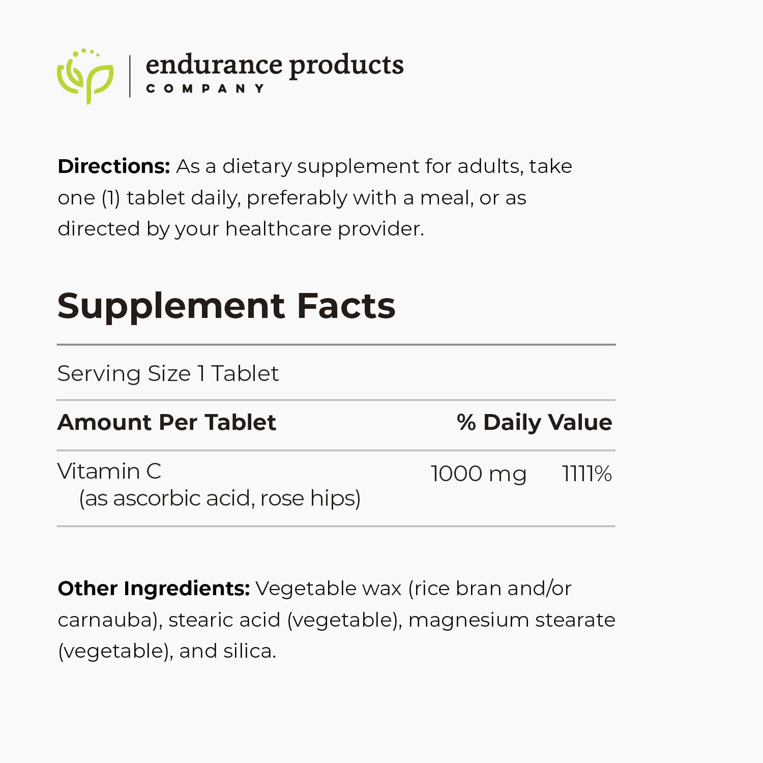 Time Release Vitamin C Supplement Tablets - ENDUR-C® by Endurance Products, 1000mg Ascorbic Acid with Rose Hips, 150 Tablets for Optimal Absorption