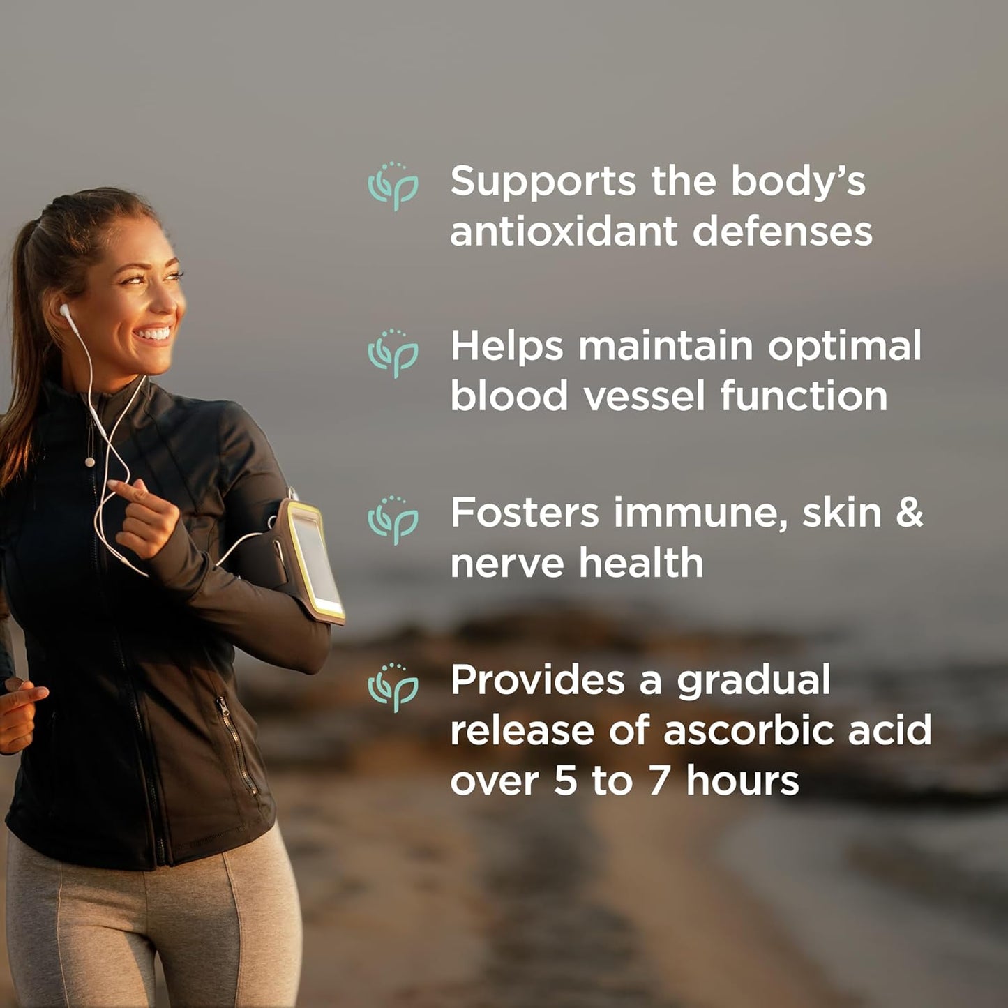 Time Release Vitamin C Supplement Tablets with Rose HIPS - 500mg, 200 Tablets for Optimal Absorption by Endurance Products