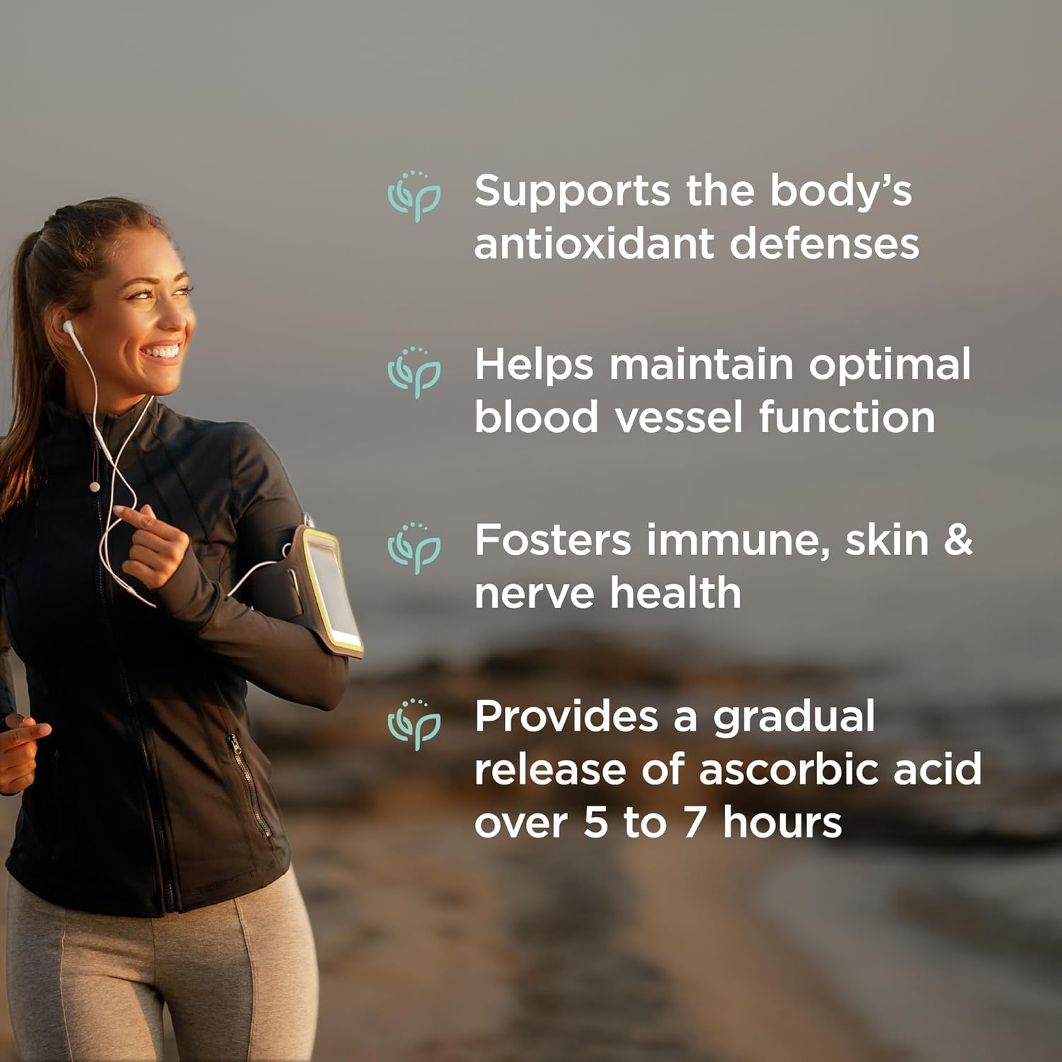 Time Release Vitamin C Supplement Tablets with Rose HIPS - 500mg, 200 Tablets for Optimal Absorption by Endurance Products