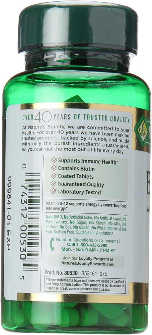 Time-Released Nature's Bounty Vitamin B-Complex with Folic Acid & Vitamin C, 125 Count x2 - Energy & Nervous System Support