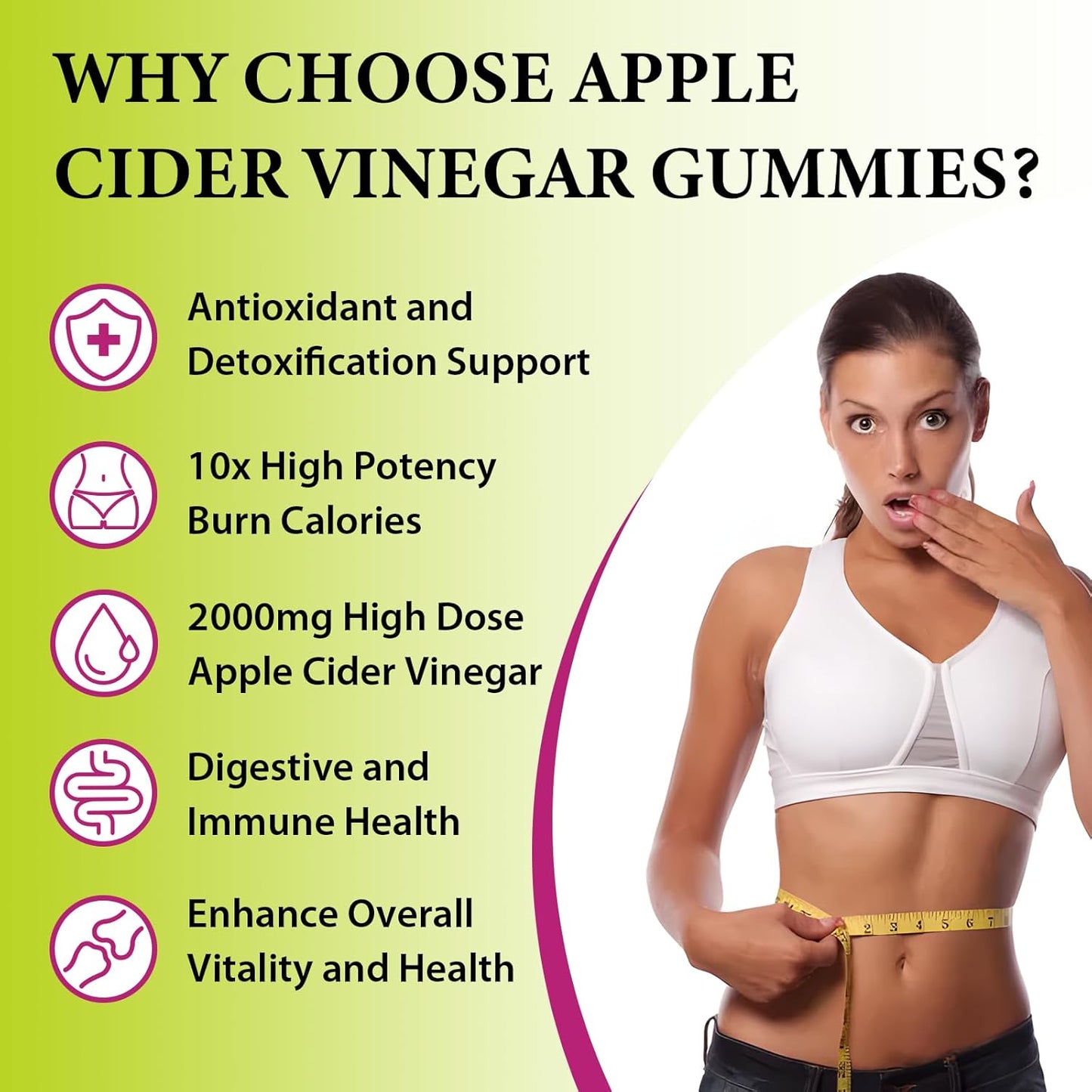 Tisestence Apple Cider Vinegar Gummies 2000MG - Keto Cleanse & Detox Diet, Max Strength ACV Gummies with Green Tea, Raspberry, B12, Probiotics for Metabolism & Digestive Health, 5 Pack