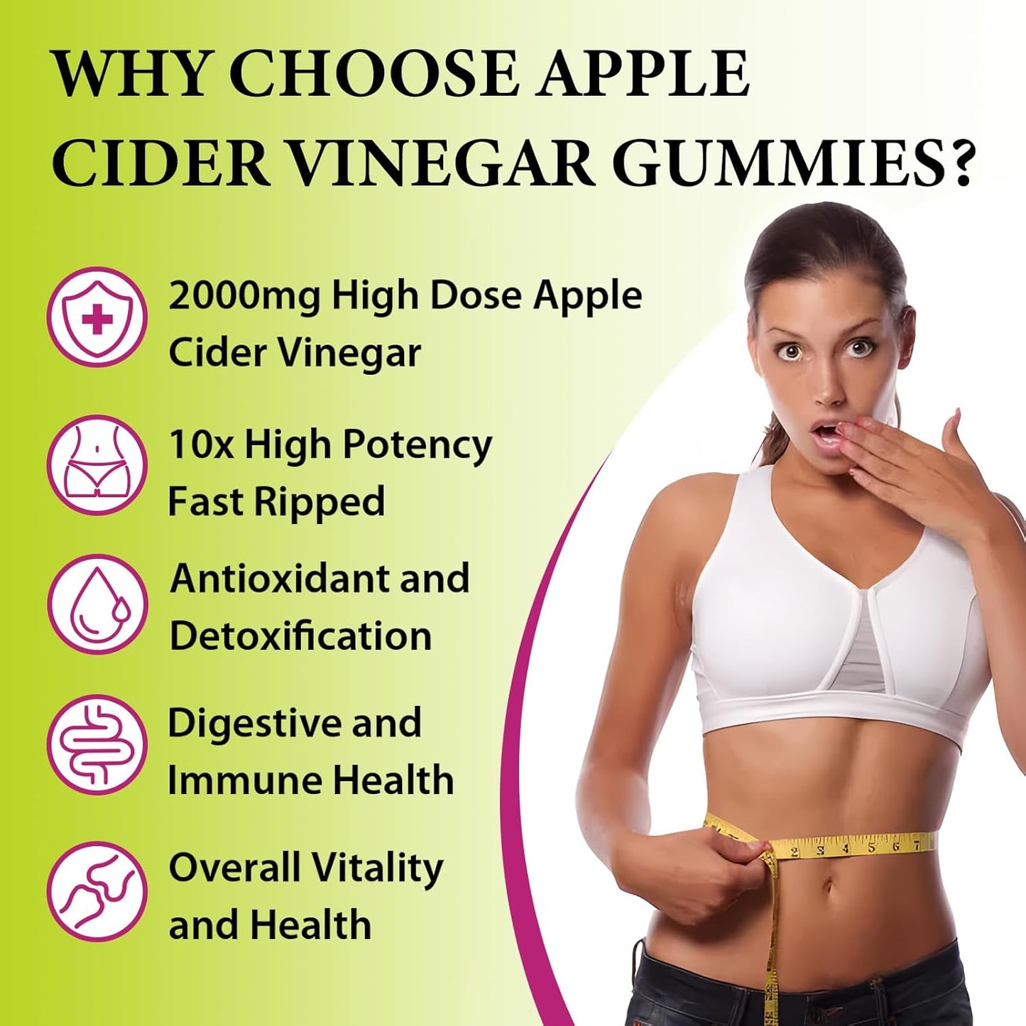 Tisestence Keto Apple Cider Vinegar Gummies 2000MG - Cleanse & Detox, Max Strength ACV Gummies with Green Tea, Raspberry, B12, Probiotics - Metabolism & Digestive Health - 3 Pack