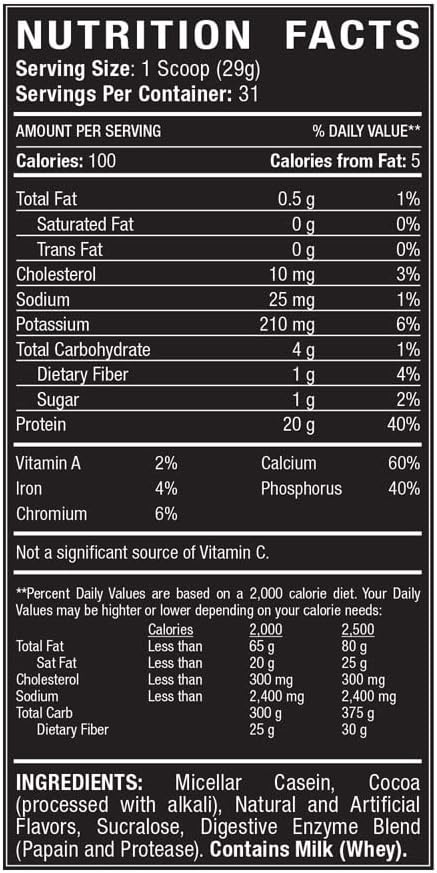 Titan Nutrition Titan Casein- Angel Food Cake Flavored Micellar Casein Protein Powder with BCAA and Digestive Enzymes for Nighttime Muscle Recovery