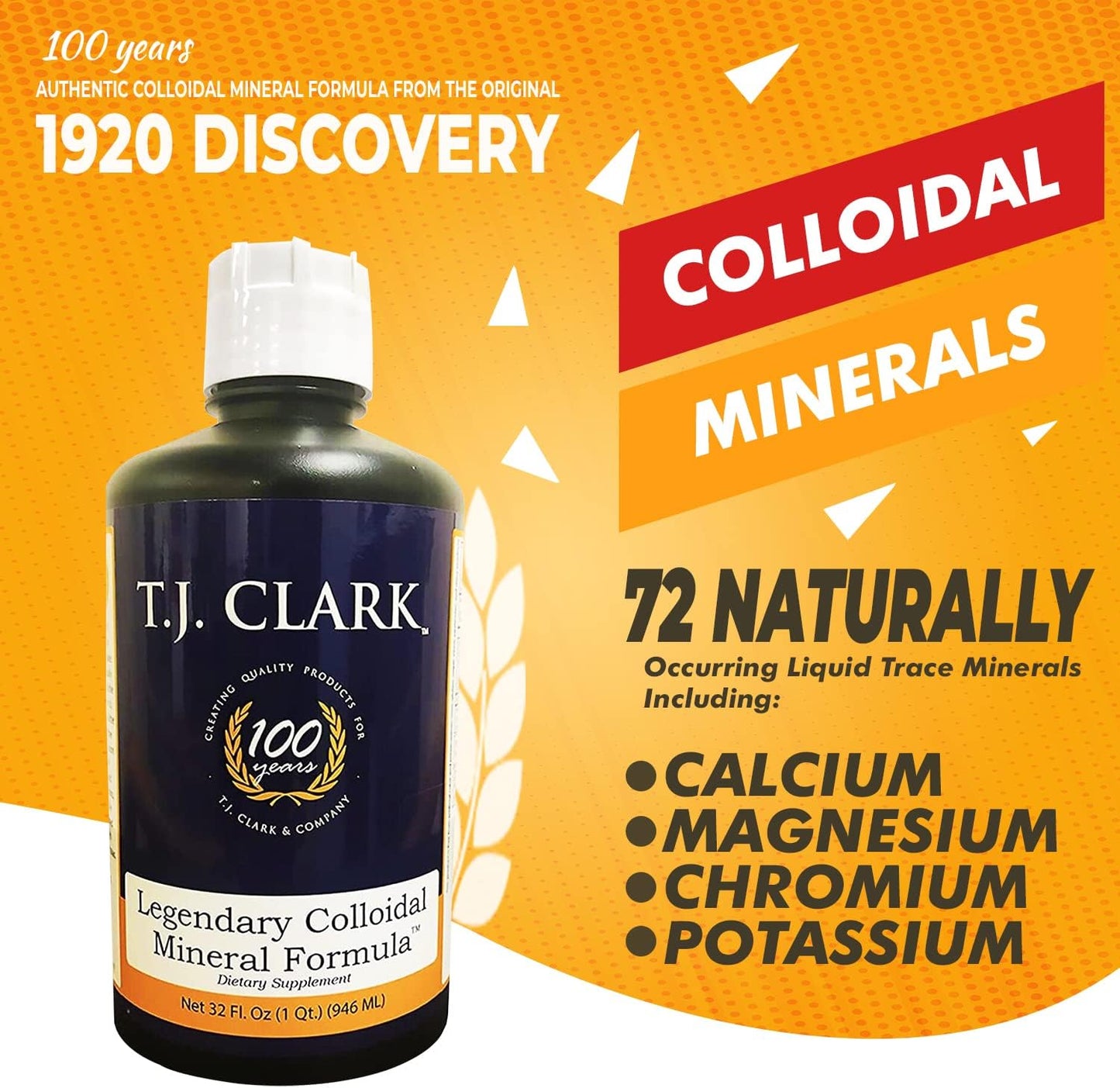T.J. Clark Legendary Colloidal Mineral Formula 32 fl. oz. - 3 Pack for Enhanced Nutritional Support