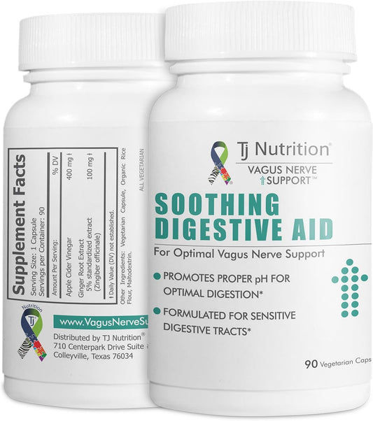 TJ Nutrition Digestive Health Support - Vagus Nerve Soothing Aid for Optimal pH and Comfortable Digestion