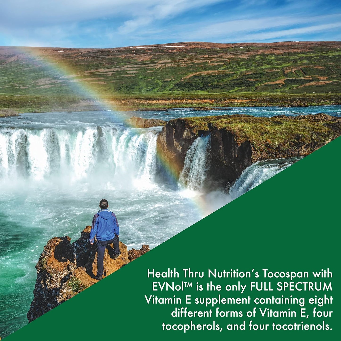 Tocospan Full Spectrum Vitamin E 430mg with EVNol Tocotrienols - Pack of 60 - Cardiovascular & Antioxidant Support - All 8 Natural Vitamin E Sources - Clinically Studied
