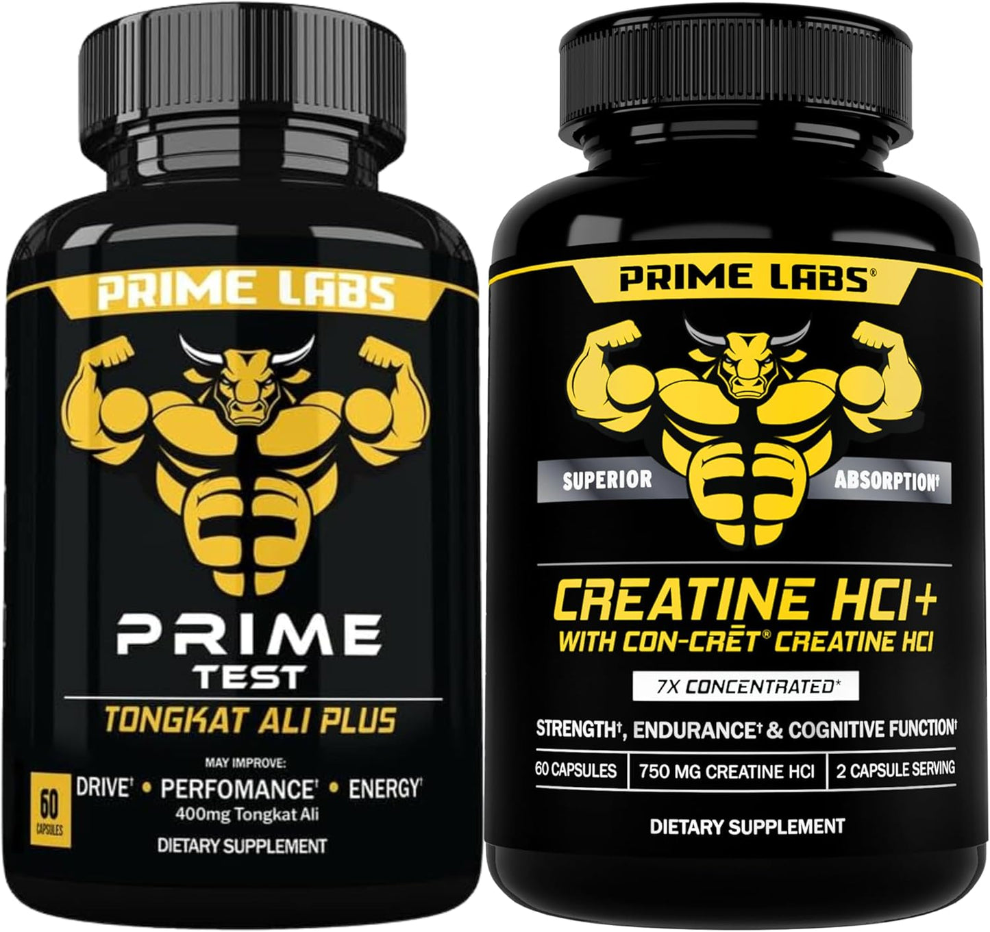 Tongkat Ali Plus and Creatine HCl Capsules Bundle - 60 ct Each