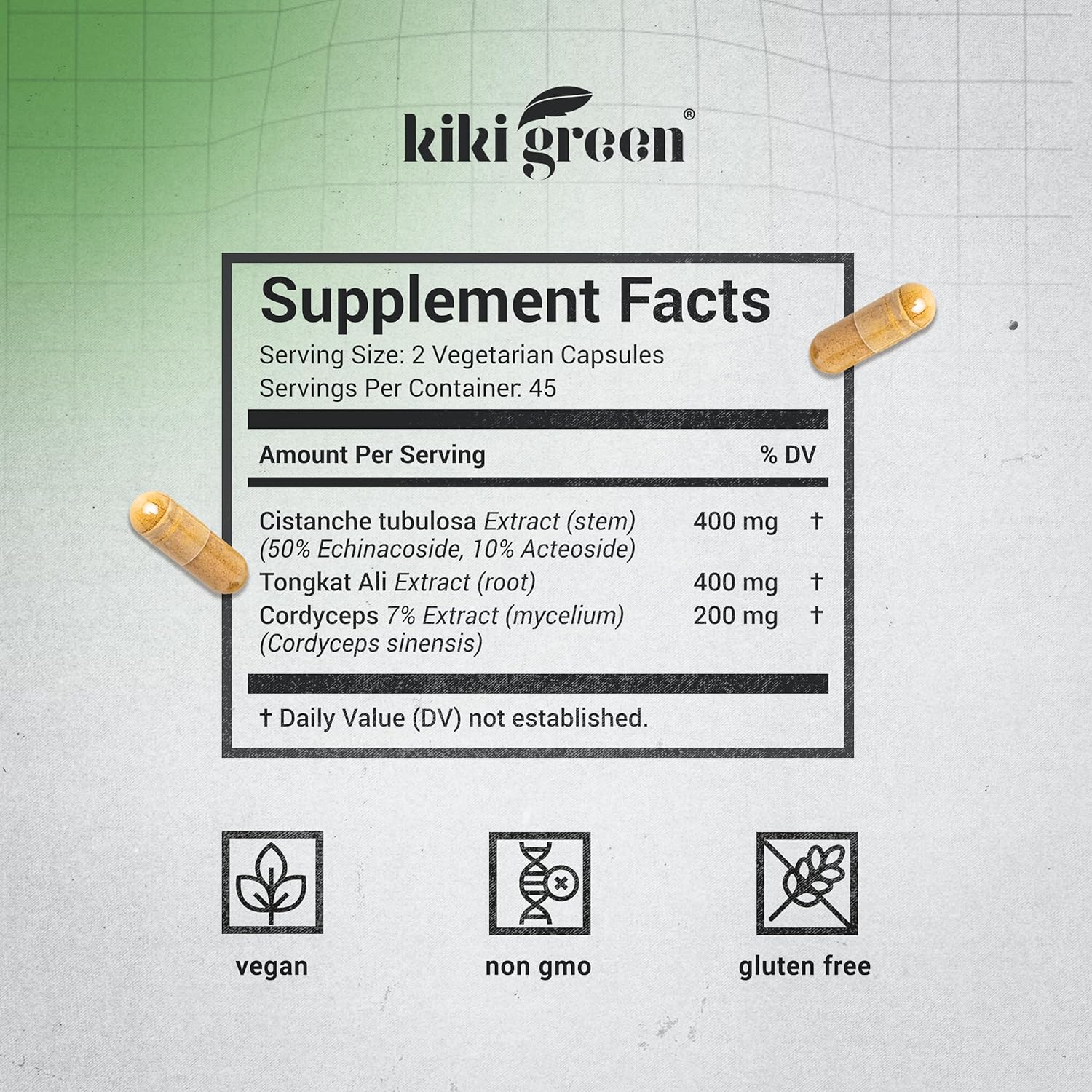 Tongkat Ali Supplement for Men with Cistanche Tubulosa & Cordyceps - Energy & Recovery Support - 90 Vegan Capsules