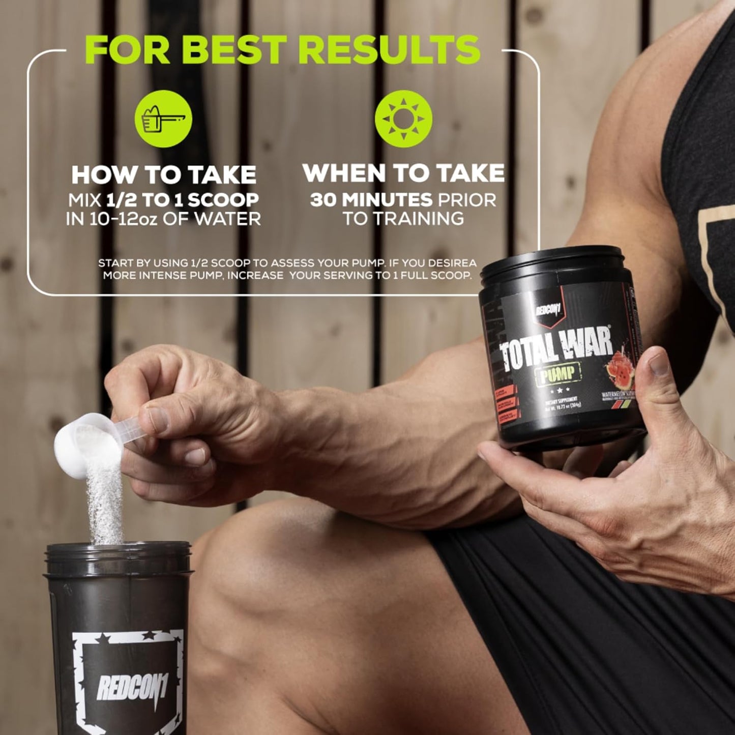 Total War Pump Non Stim & Caffeine Free Pre Workout Powder - Watermelon Slushy Flavor - For Women & Men - Enhance Workouts Anytime - Includes L-Citrulline & Beta Alanine - 10.72 oz