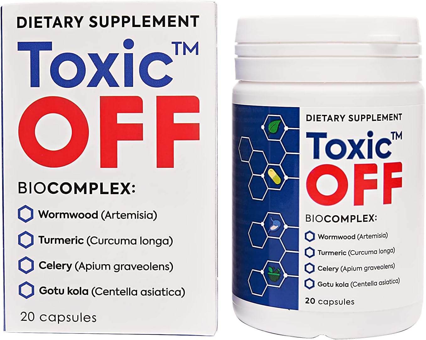 TOXIC OFF Daily Easy Swallow Capsules - 20 Servings Pack - 1 Count