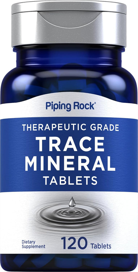 Trace Minerals Supplements 120 Tablets - Therapeutic Grade Pills for Men and Women - Non GMO, Gluten Free - Piping Rock - BoostGo Australia