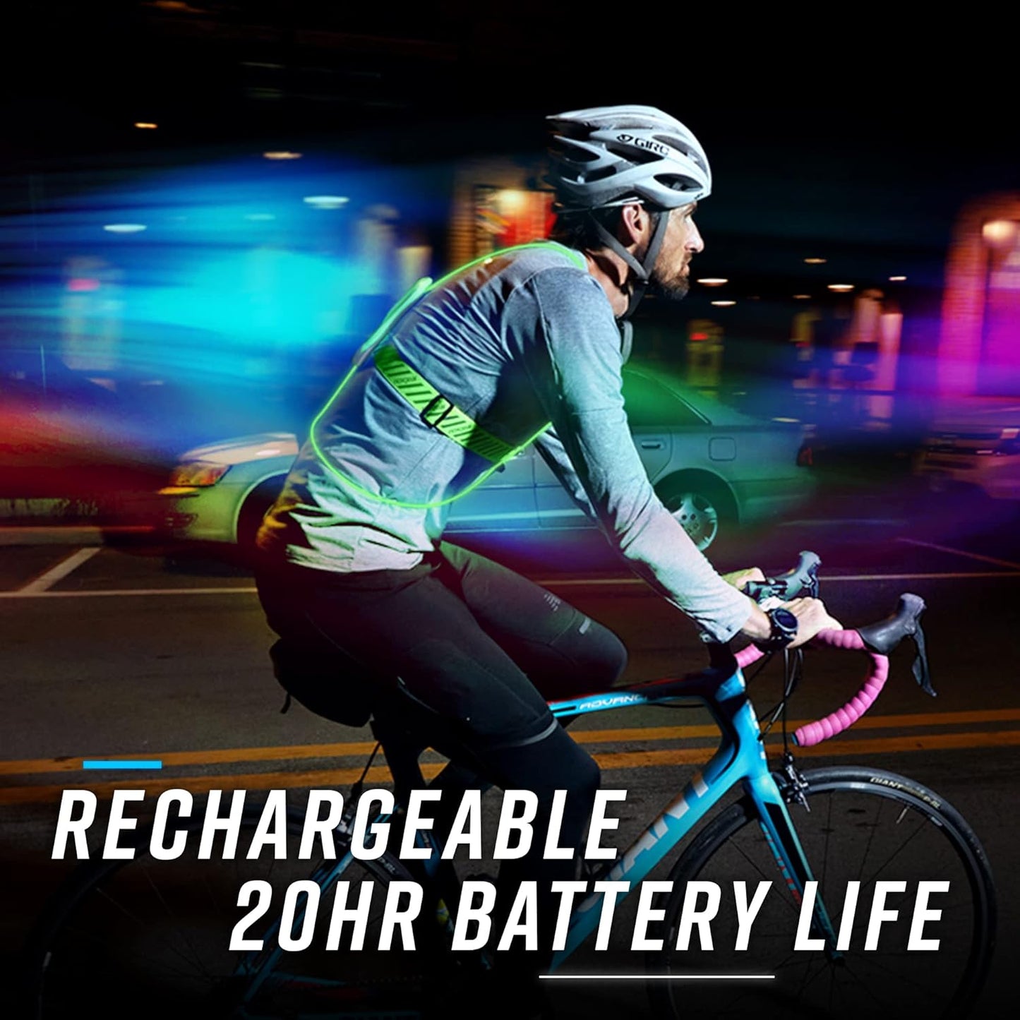 Tracer2 Multicolor Illuminated Reflective Vest for Running or Cycling - Rechargeable & Waterproof