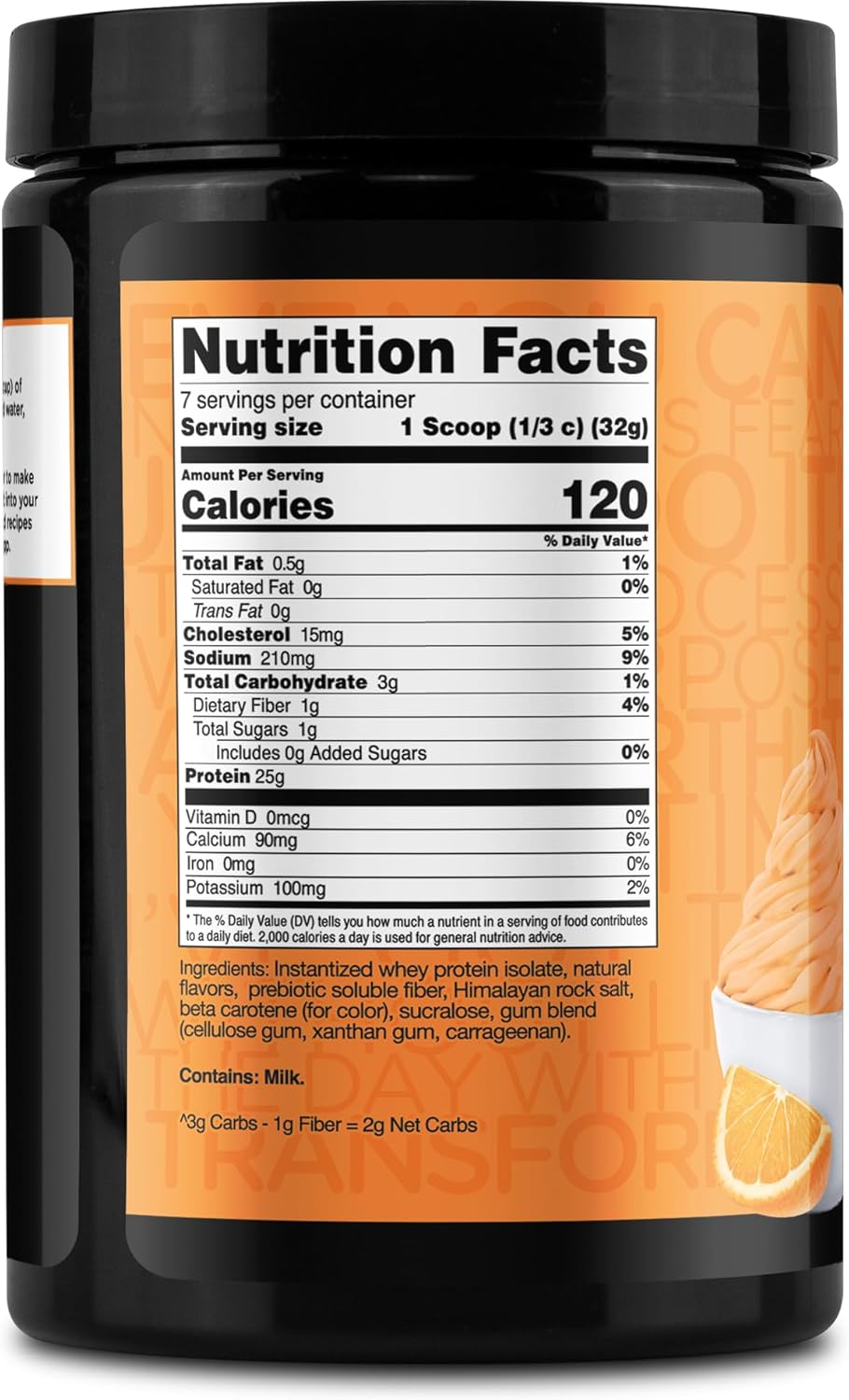 TransformHQ Orange Whip Whey Protein Isolate (WPI) Powder - 7 Servings