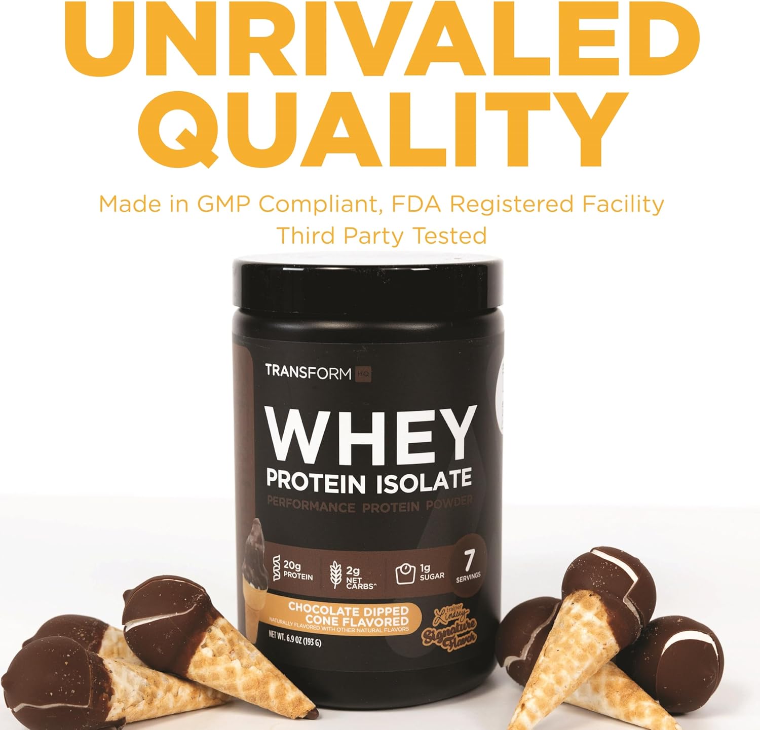 TransformHQ Orange Whip Whey Protein Isolate (WPI) Powder - 7 Servings