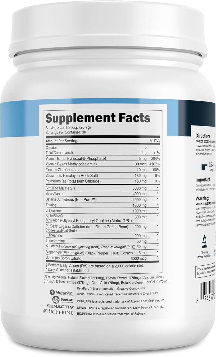 Transparent Labs Bulk Pre Workout Powder - Peach Mango Flavor - 30 Servings - Advanced Muscle Building Formula