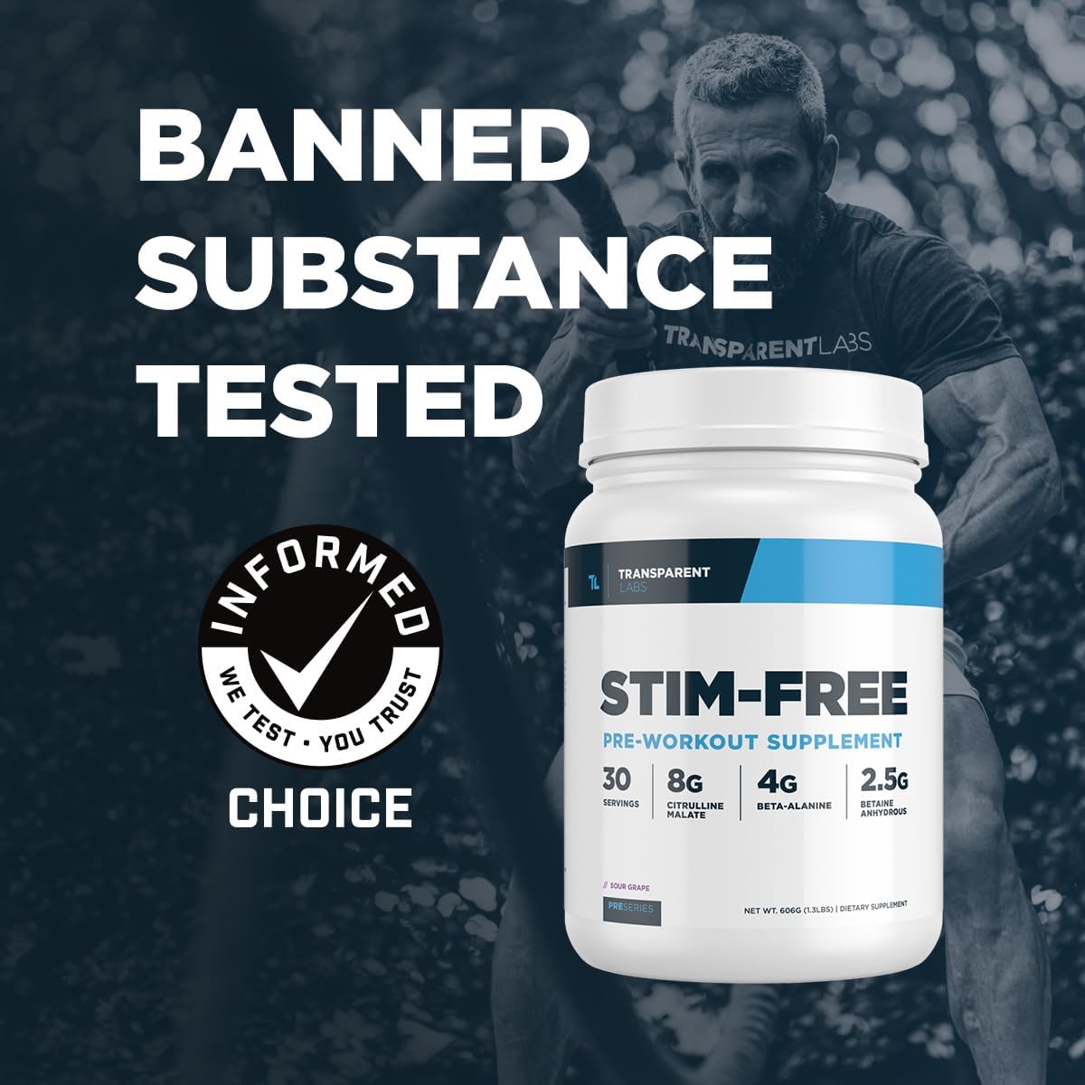 Transparent Labs Caffeine-Free Pre-Workout Powder for Men and Women - Beta Alanine, Citrulline Malate, elevATP - 30 Servings, Blue Raspberry Flavor