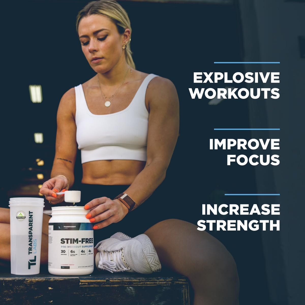 Transparent Labs Caffeine-Free Pre-Workout Powder for Men and Women - Beta Alanine, Citrulline Malate, elevATP - 30 Servings, Blue Raspberry Flavor