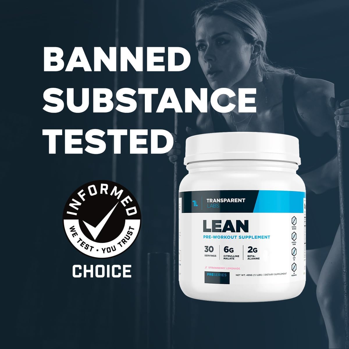 Transparent Labs Lean Pre-Workout: Body Recomposition Formula with Acetyl L-Carnitine, Beta Alanine, & Organic Caffeine - 30 Servings, Fruit Punch Flavor for Men and Women