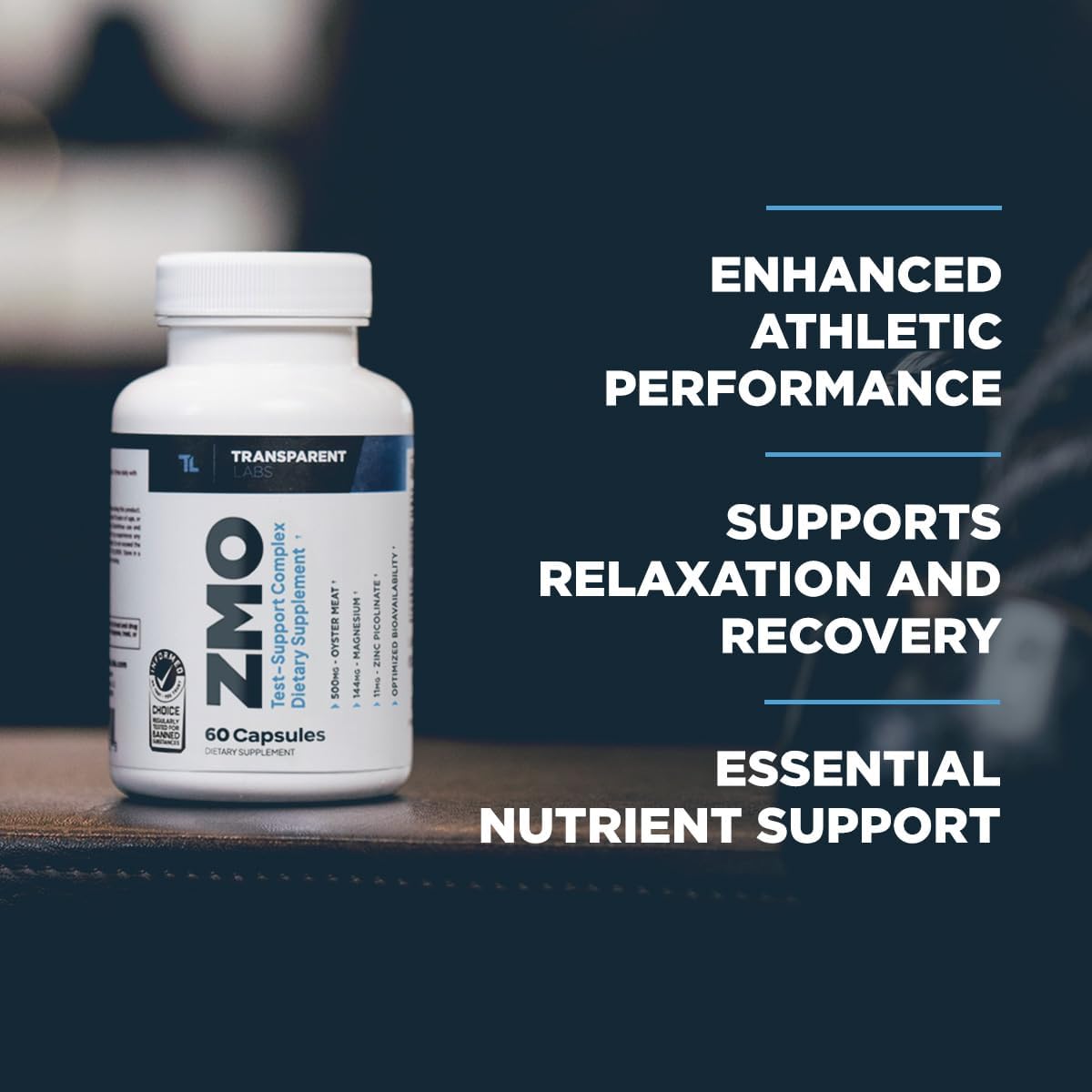 Transparent Labs ZMO - Zinc, Magnesium, Oyster Powder Muscle Builder - 60 Capsules for Recovery & Performance - Men and Women