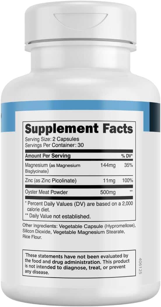 Transparent Labs ZMO - Zinc, Magnesium, Oyster Powder Muscle Builder - 60 Capsules for Recovery & Performance - Men and Women