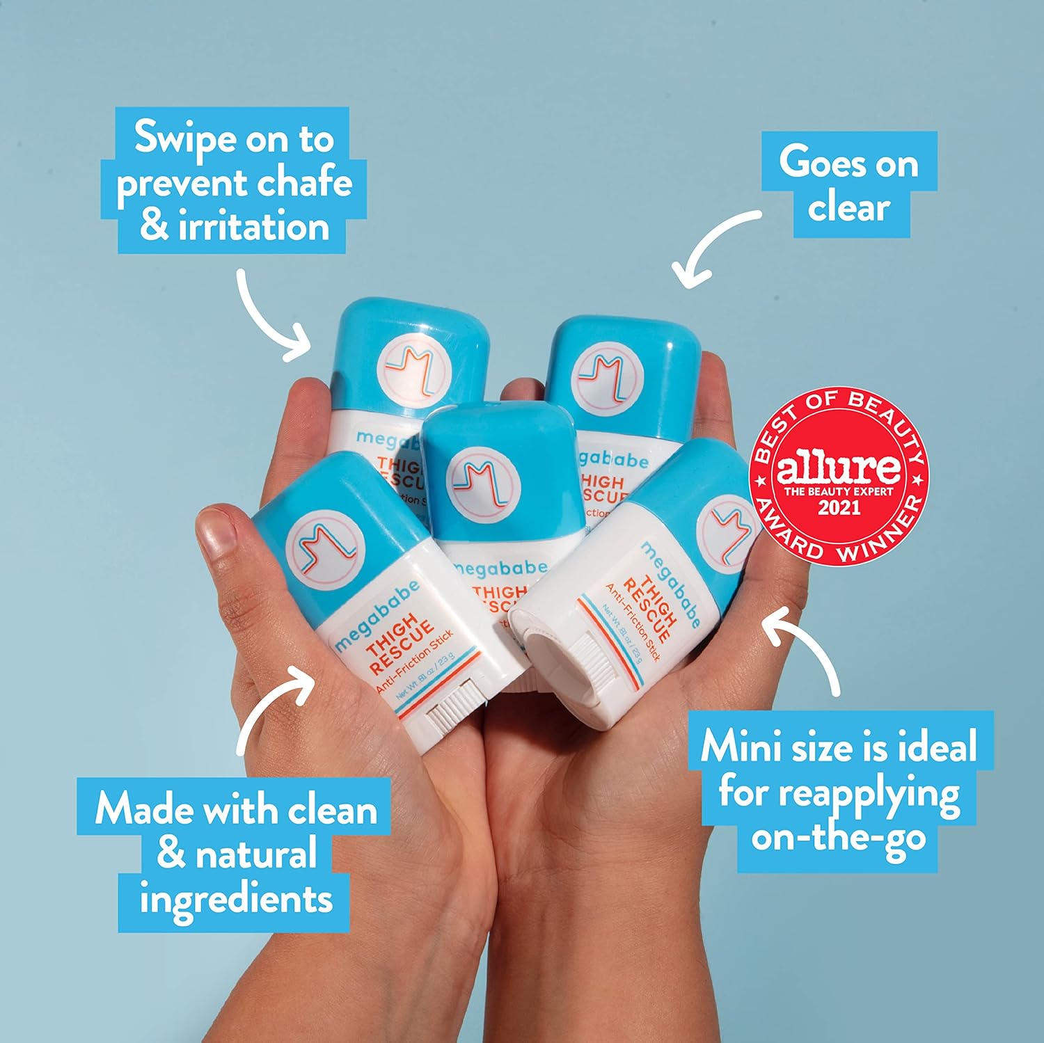 Travel Size Megababe Thigh Rescue Stick - Anti-Chafe Solution