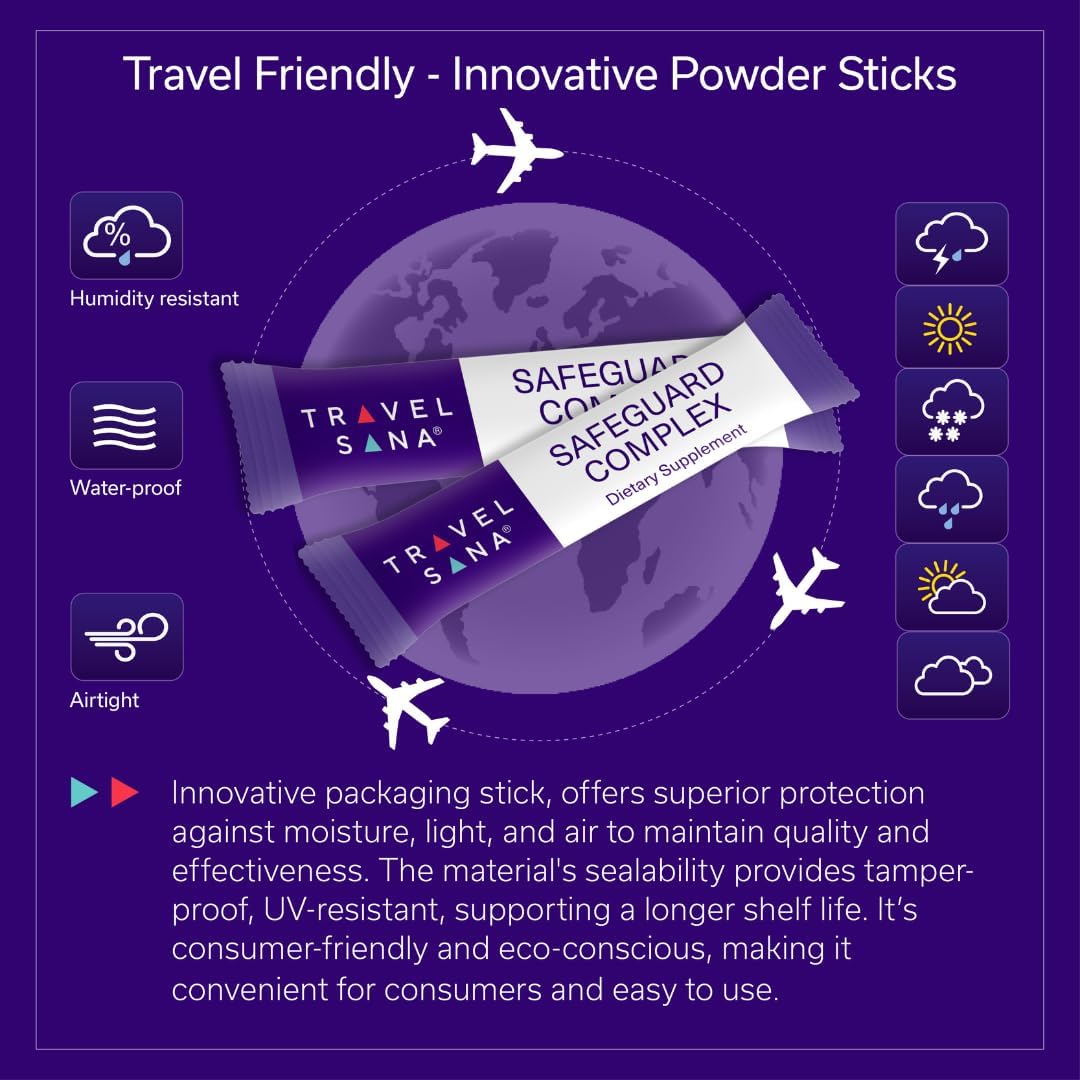 TRAVELSANA Elderberry Immune Booster with Pelargonium, Vitamin C & Zinc - 10 Sticks