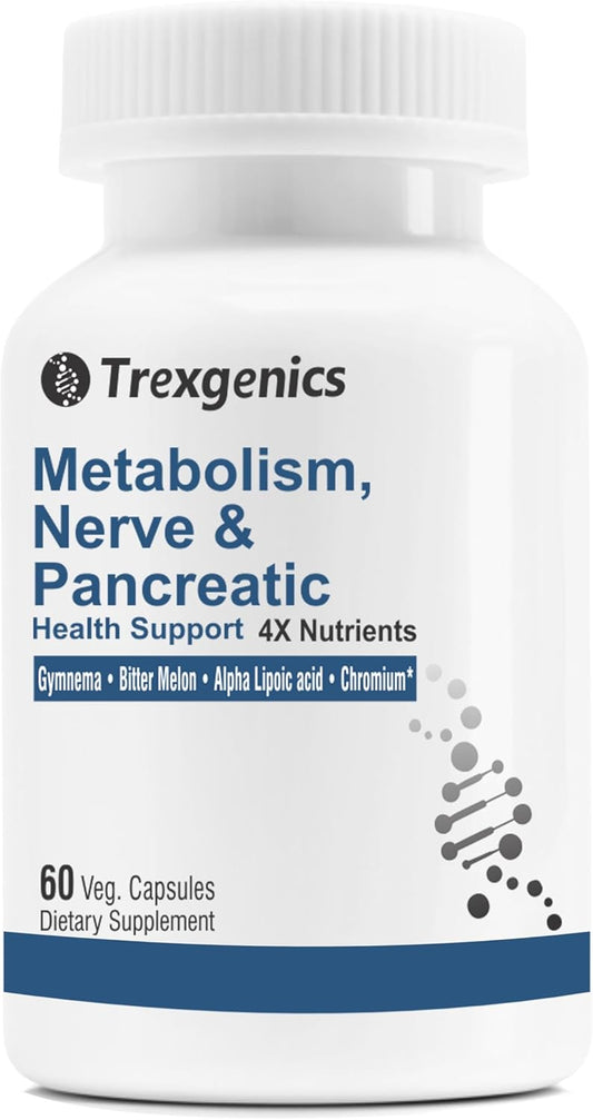 Trexgenics Metabolism Support Capsules with Gymnema, Bitter Melon, Chromium, and Alpha Lipoic Acid - 60 Vegan Capsules