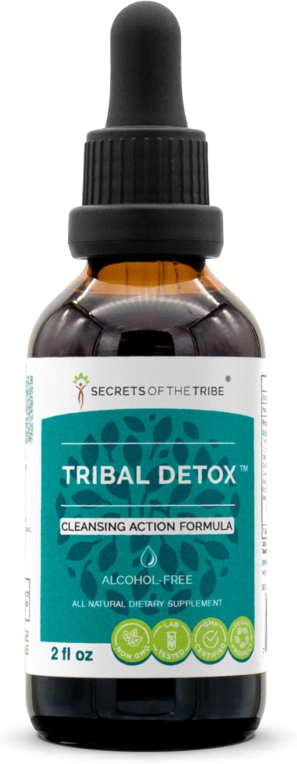 Tribal Detox Alcohol-Free Extract with Turmeric, Dandelion, Milk Thistle & More - 2 fl oz Glycerite Tincture