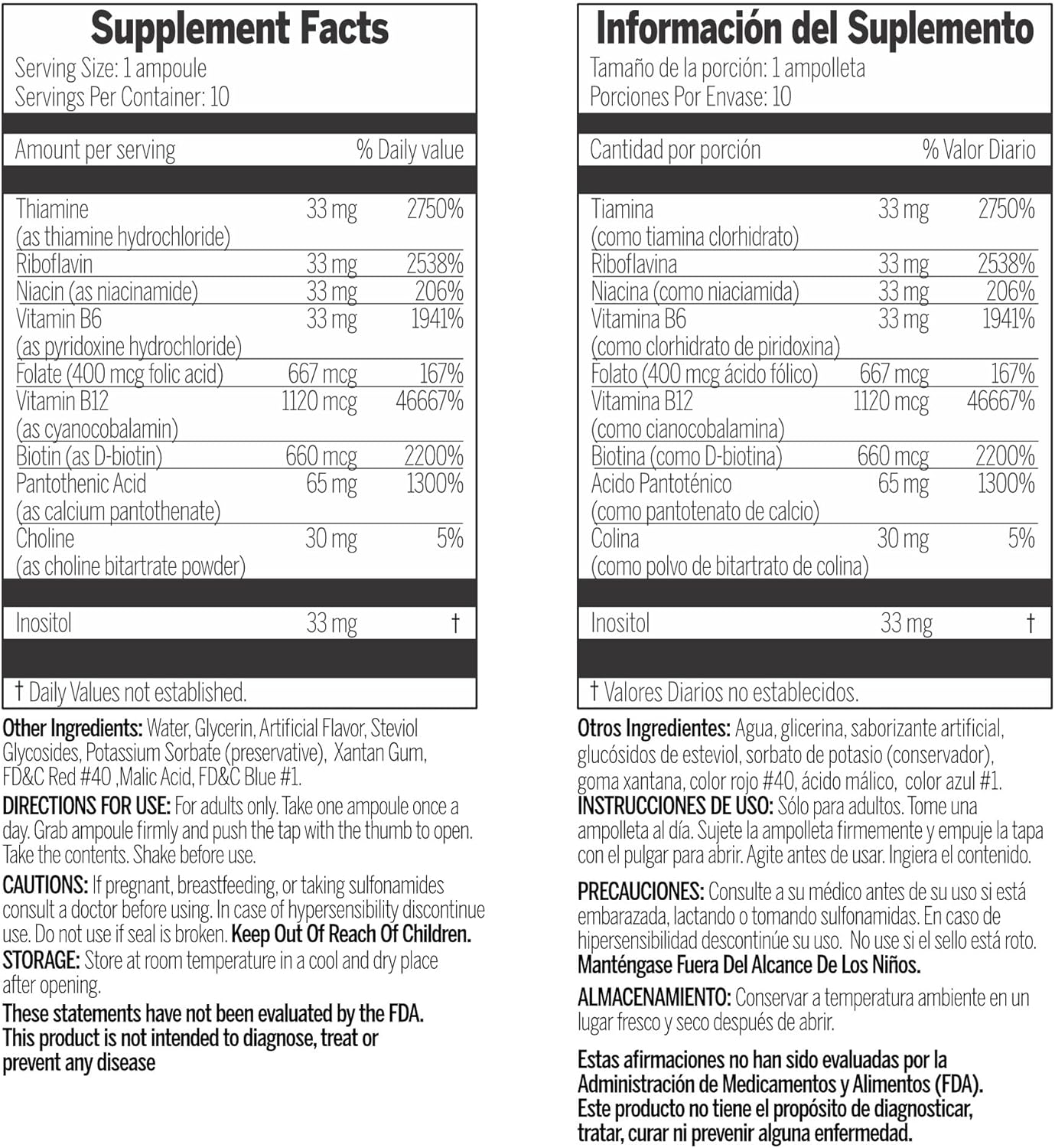 Tribedoce 50,000 - Liquid Vitamin B Complex Supplement for Immune Support, Non-GMO, 10 Ampoules (3.4 fl oz / 100 ml)