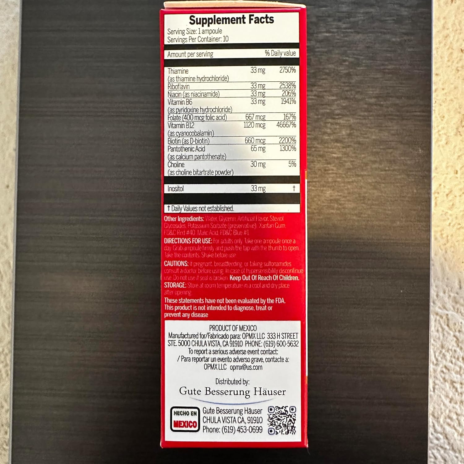 Tribedoce 50,000 - Liquid Vitamin B Complex Supplement for Immune Support, Non-GMO, 10 Ampoules (3.4 fl oz / 100 ml)