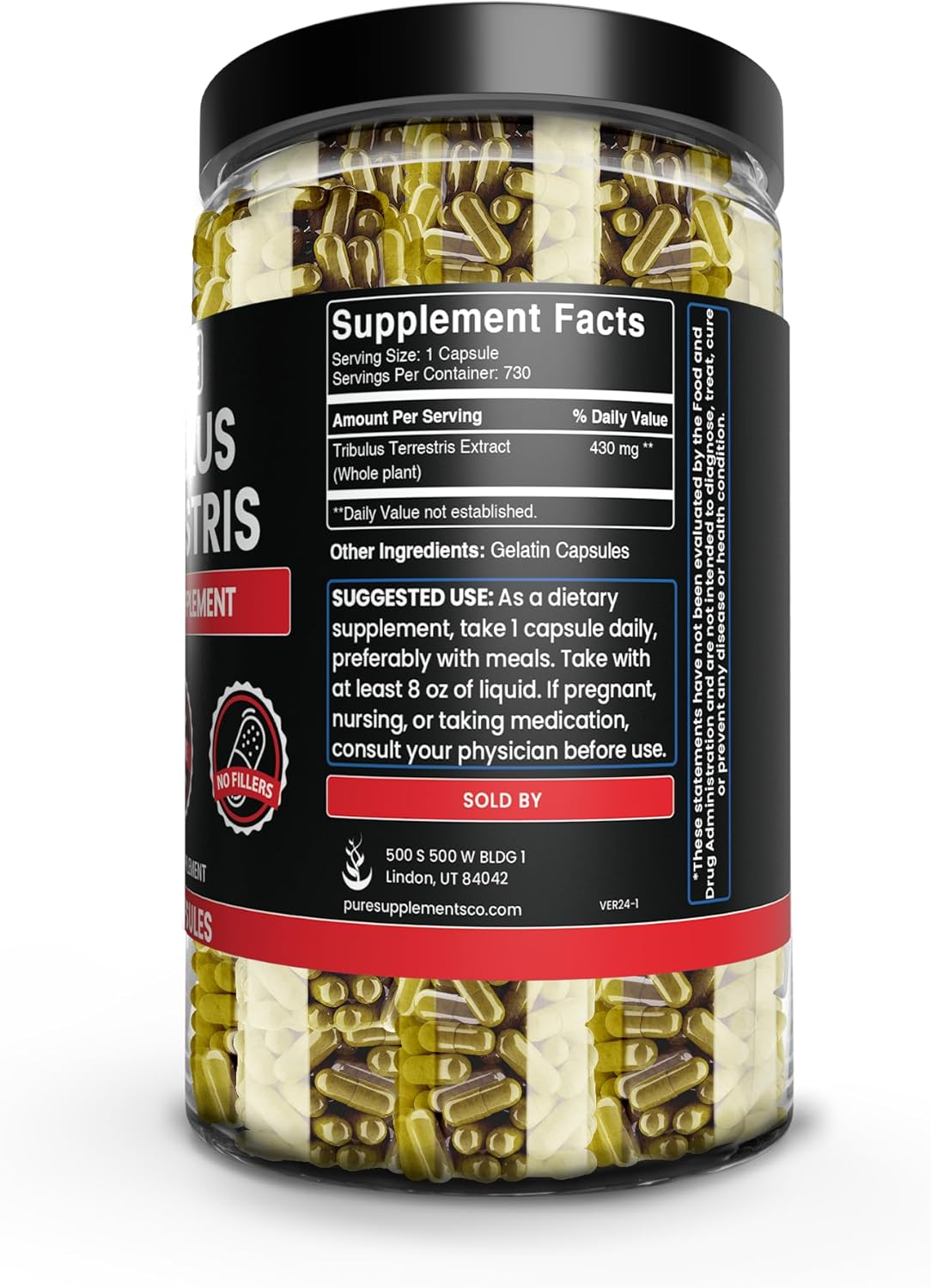 Tribulus Terrestris Capsules - Pure Ingredients, No Fillers, Lab Verified (730 Count) - BoostGo Australia