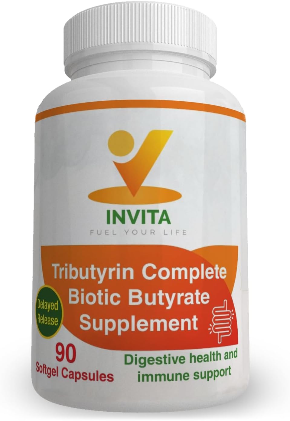 Tributyrin Complete Butyrate Supplement (550mg) for Digestive Health - Immune & Gut Support with Probiotics for Men & Women