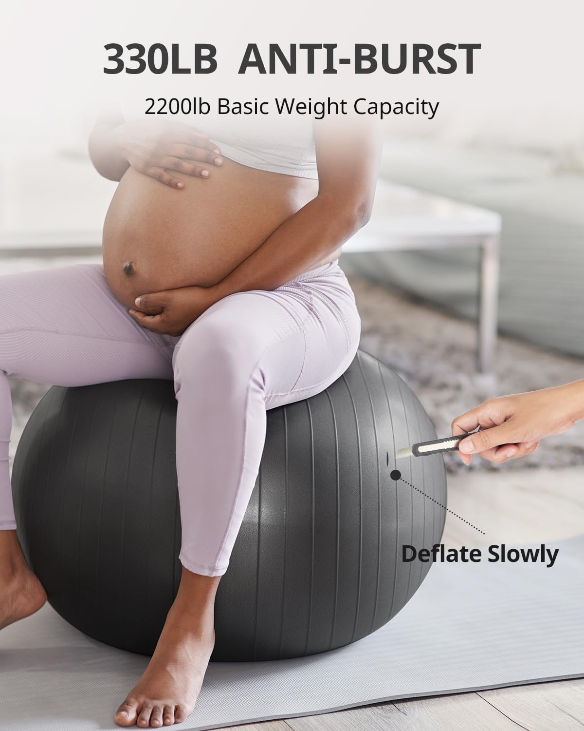 Trideer Yoga Ball Exercise Ball - 5 Sizes for Working Out, Pregnancy, Physical Therapy - Stability, Fitness, Office Chair - Includes Quick Pump