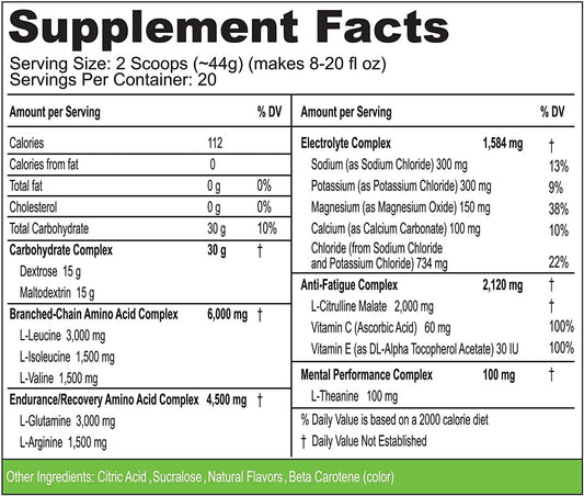 TriFuel Lemon Lime: 3-in-1 Endurance & Recovery Drink with Hydration, BCAA, Electrolytes