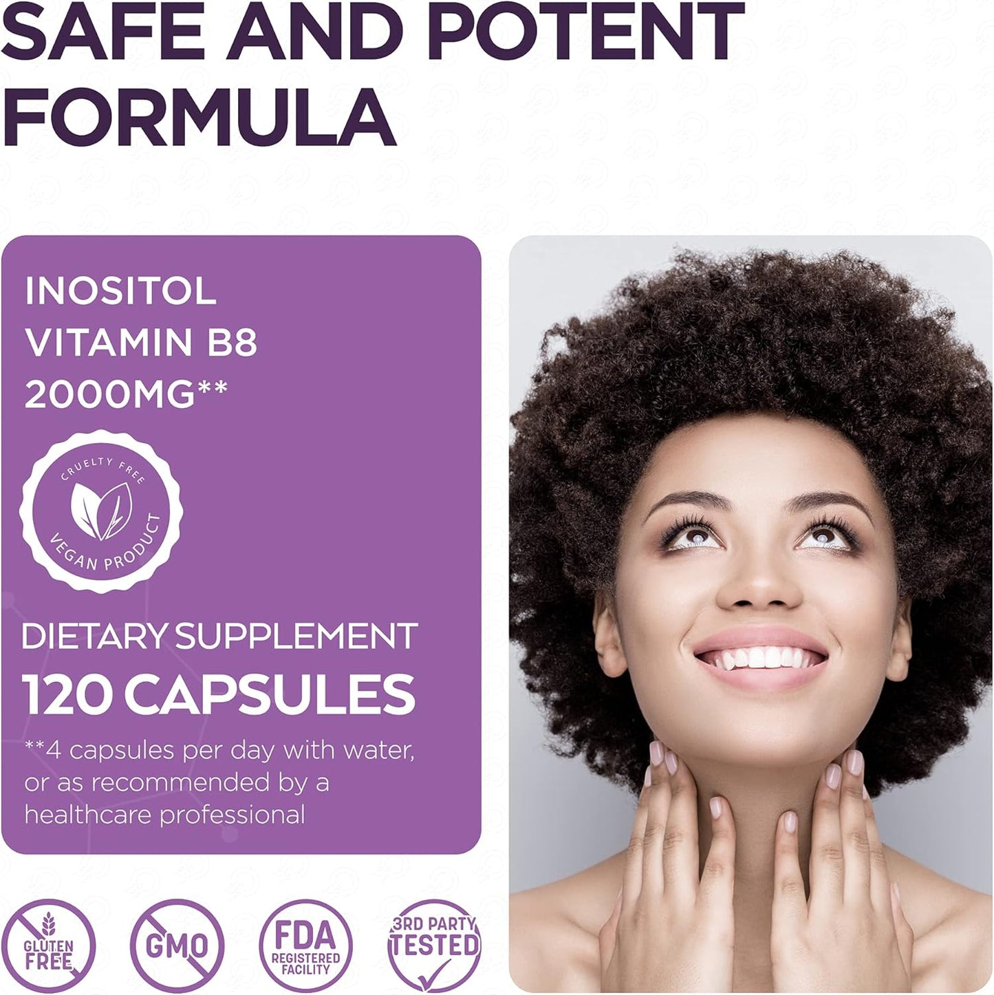 Trillium Fertility Supplements for Women - Hormone Balance Inositol Capsules - 120 Capsules, 2000mg Myo-Inositol Formula