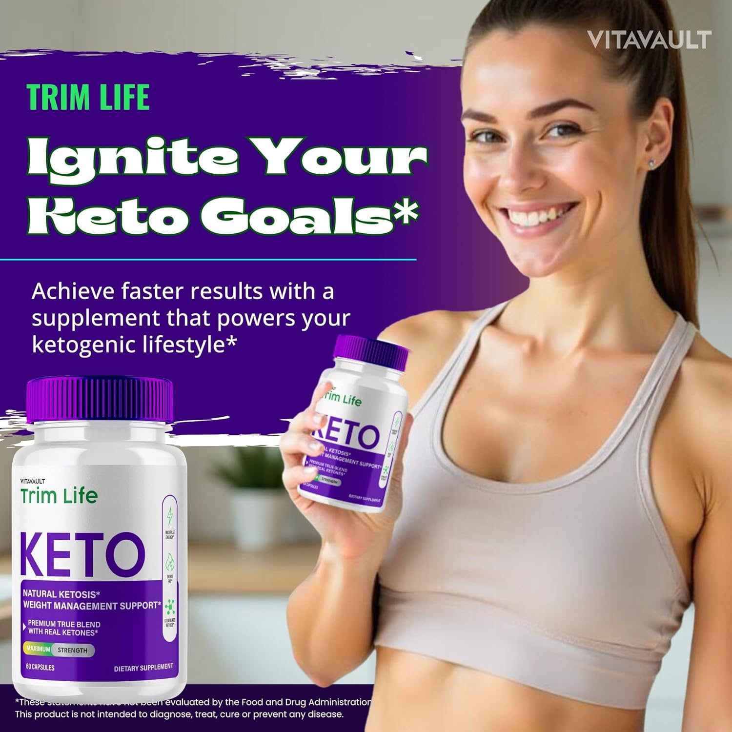 Trim Life Keto Capsules - Maximum Strength Advanced Formula Supplement for Natural Slimming Formula - 2 Pack TrimLife Pills Reviews